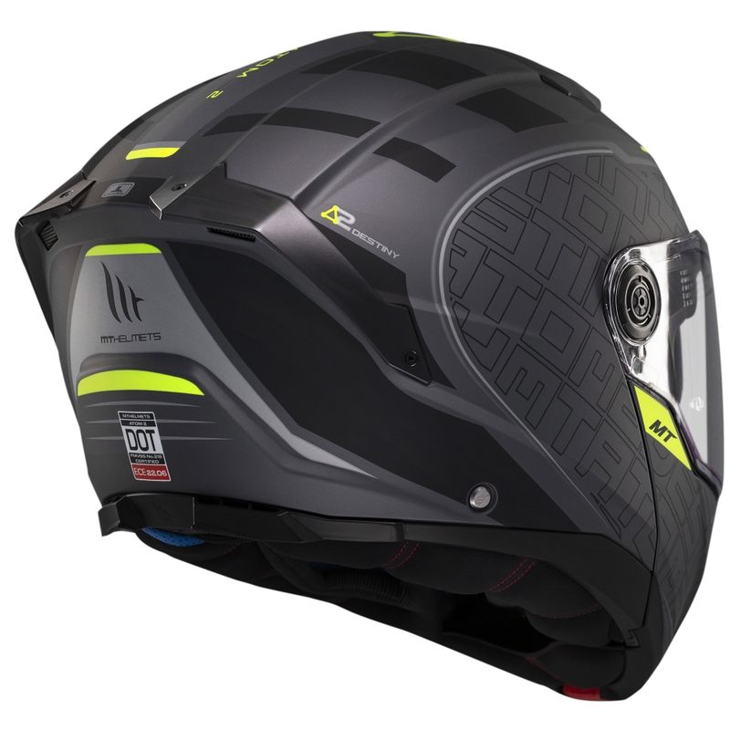 Motoristična čelada na preklop MT Atom 2 SV Destiny mat črno-siva