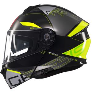 Motoristična čelada na preklop MT Genesis SV Atempo črno-siva-fluo rumena