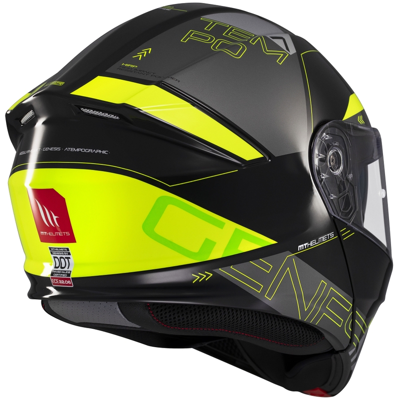 Motoristična čelada na preklop MT Genesis SV Atempo črno-siva-fluo rumena