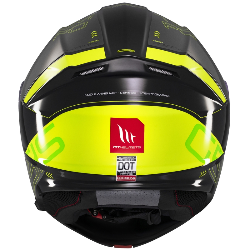 Motoristična čelada na preklop MT Genesis SV Atempo črno-siva-fluo rumena