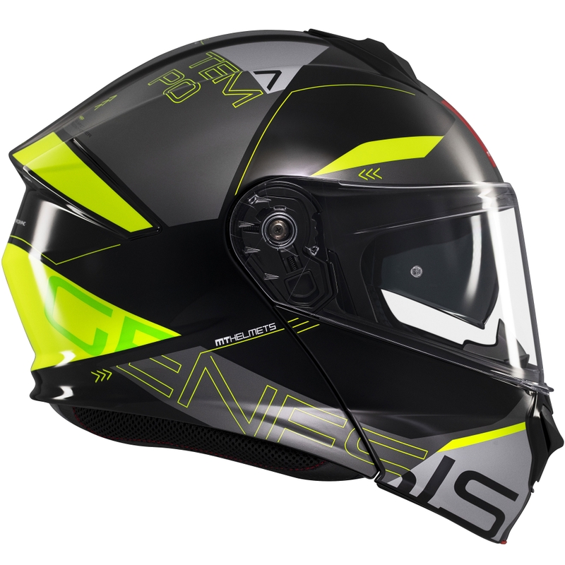 Motoristična čelada na preklop MT Genesis SV Atempo črno-siva-fluo rumena