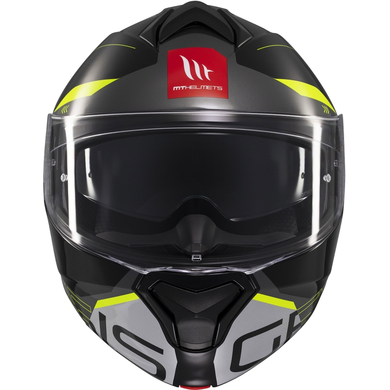 Motoristična čelada na preklop MT Genesis SV Atempo črno-siva-fluo rumena