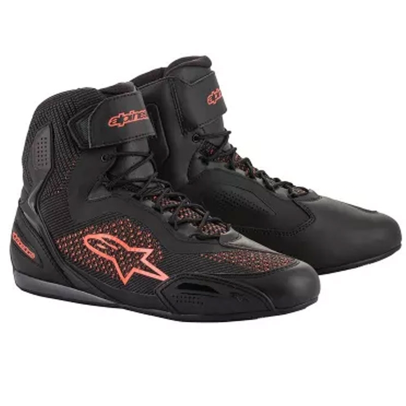 Motoristični škornji Alpinestars Faster 3 Rideknit Black-Fluo Red