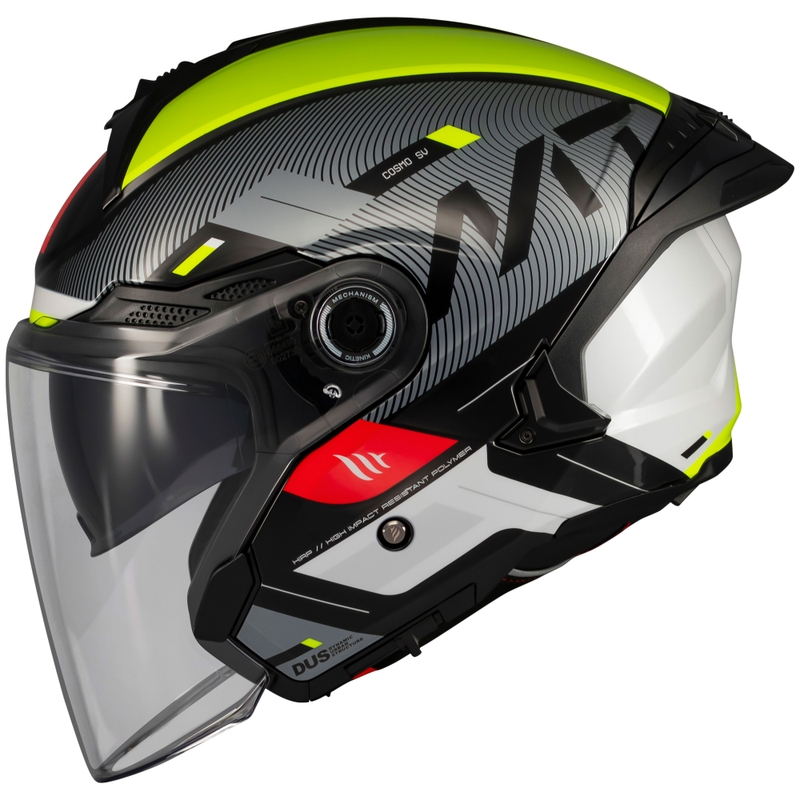 Odprta motoristična čelada MT Cosmo SV Silence črno-fluo rumena