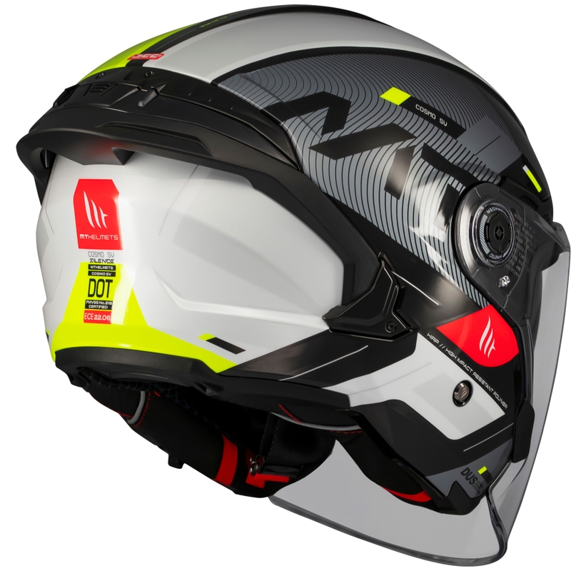Odprta motoristična čelada MT Cosmo SV Silence črno-fluo rumena