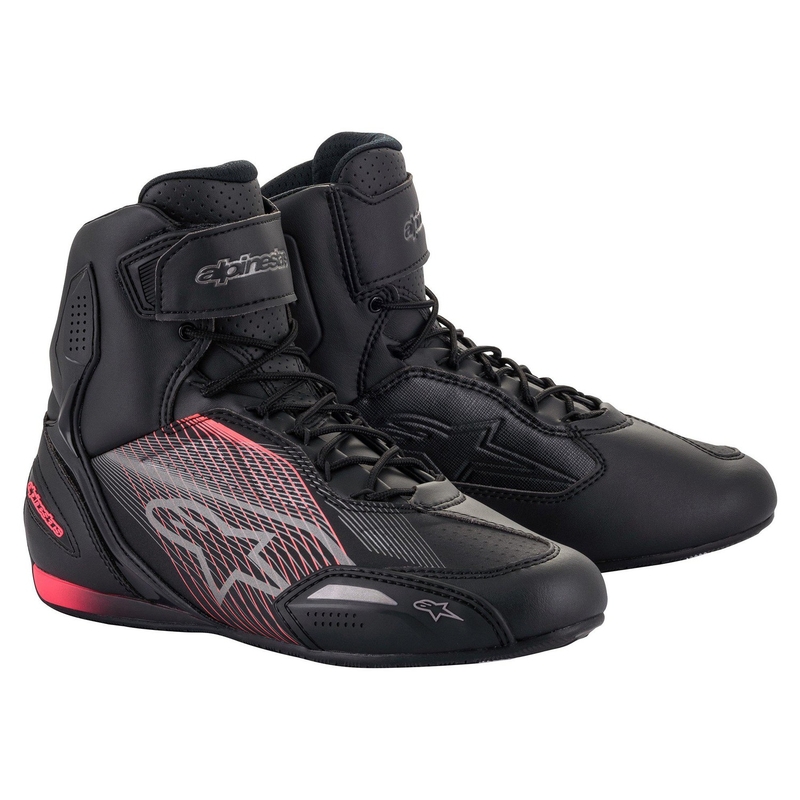 Ženski motoristični škornji Alpinestars Stella Faster 3 črno-srebrno-roza
