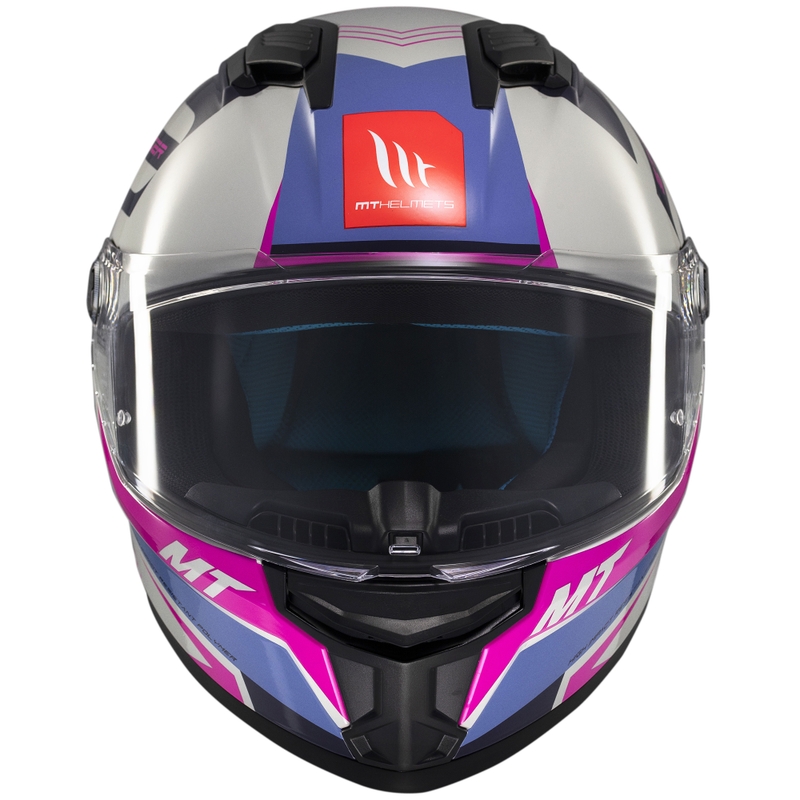 Integralna motoristična čelada MT Stinger 2 Tron sivo-vijolično-roza
