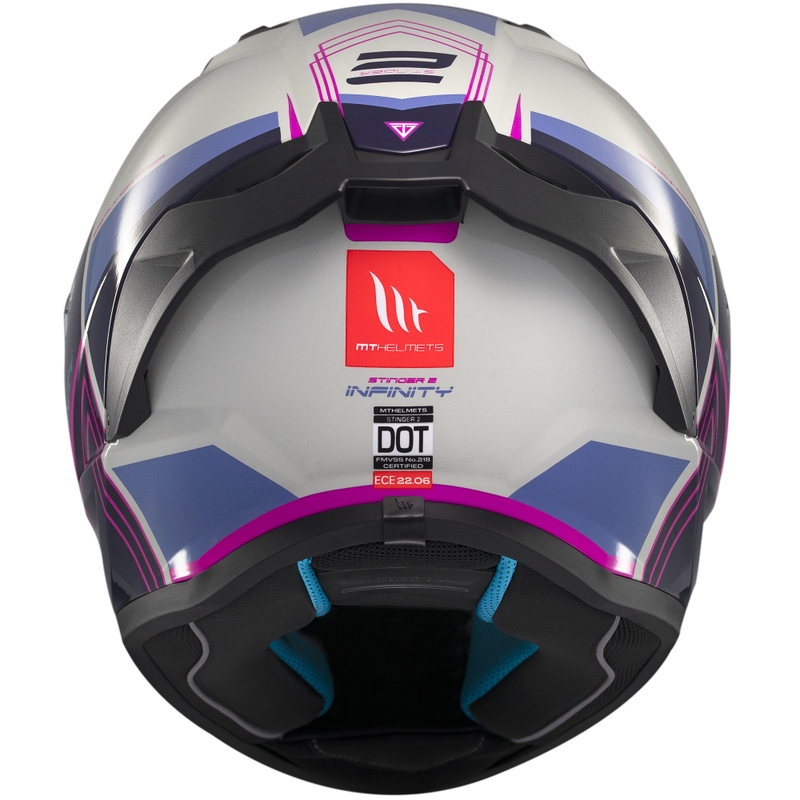 Integralna motoristična čelada MT Stinger 2 Tron sivo-vijolično-roza