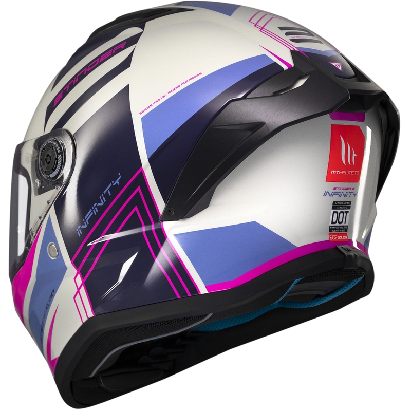 Integralna motoristična čelada MT Stinger 2 Tron sivo-vijolično-roza