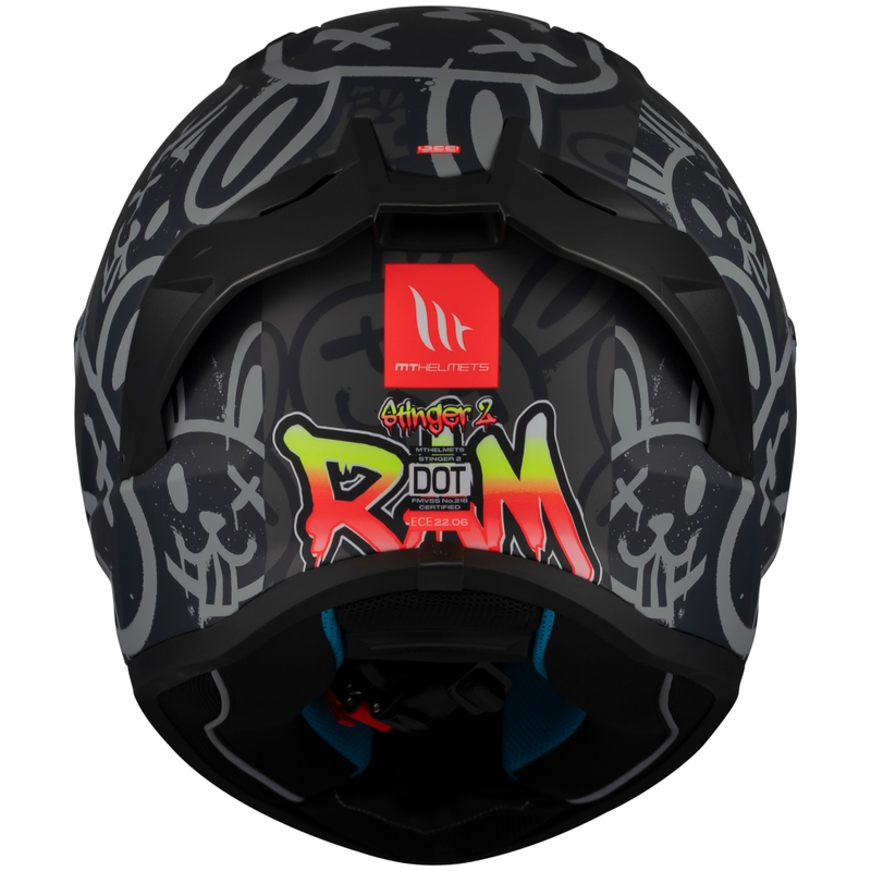 Integralna motoristična čelada MT Stinger 2 RAM F1 črno-siva