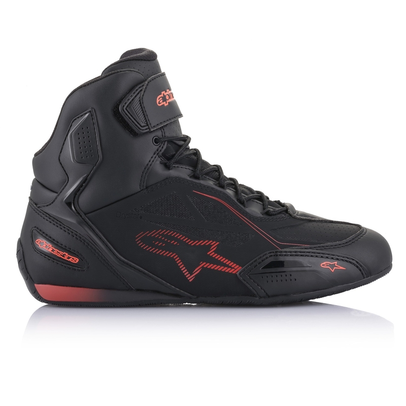 Motoristični škornji Alpinestars Faster 3 Drystar črno-fluo rdeči