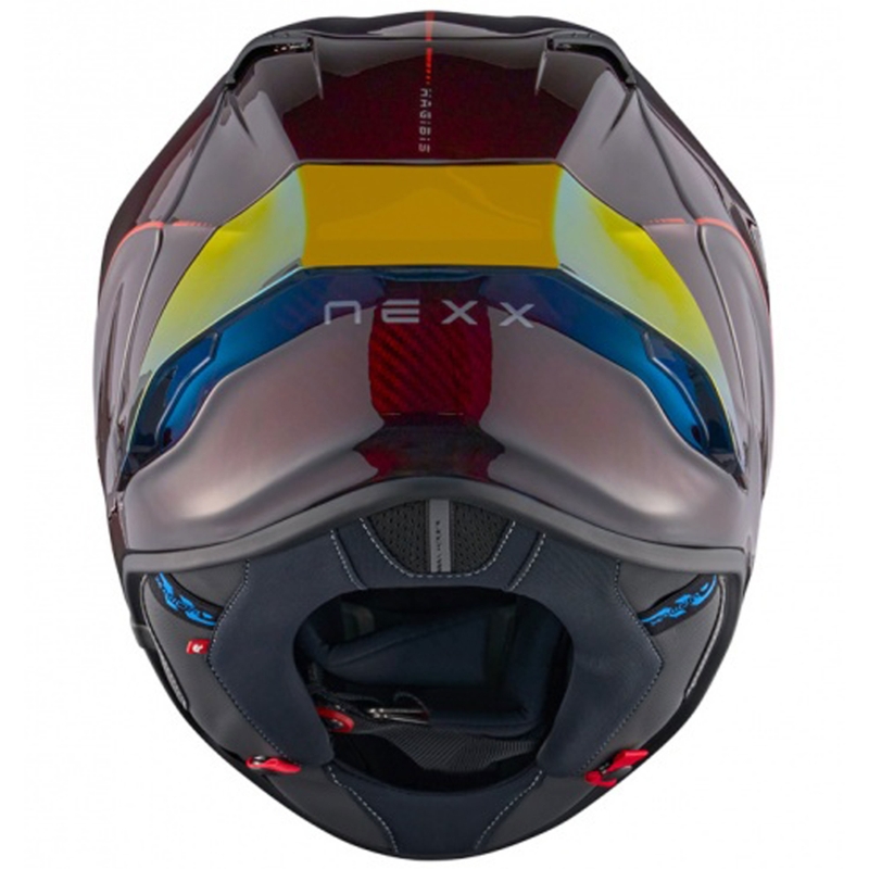 Celoobrazna motoristična čelada Nexx X.R3R Hagibis Carbon rdeča