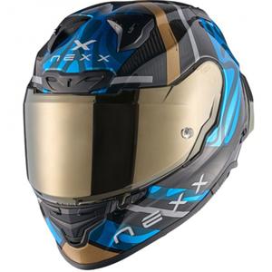 Celoobrazna motoristična čelada Nexx X.R3R Swirl turkizna