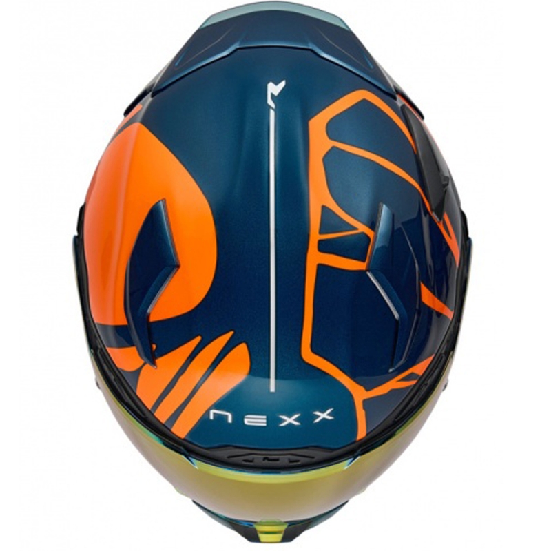Nexx X.WST3 B-Side full-face motoristična čelada modro-oranžna