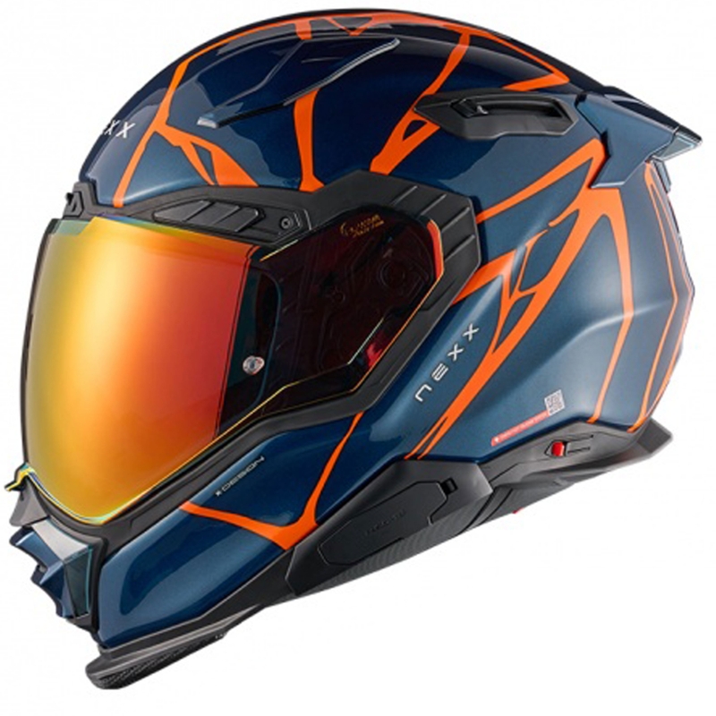 Nexx X.WST3 B-Side full-face motoristična čelada modro-oranžna