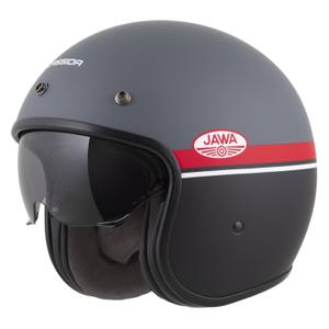 Odprta motoristična čelada Cassida Oxygen 2.0 Jawa OHC mat sivo-rdeča-črno-bela