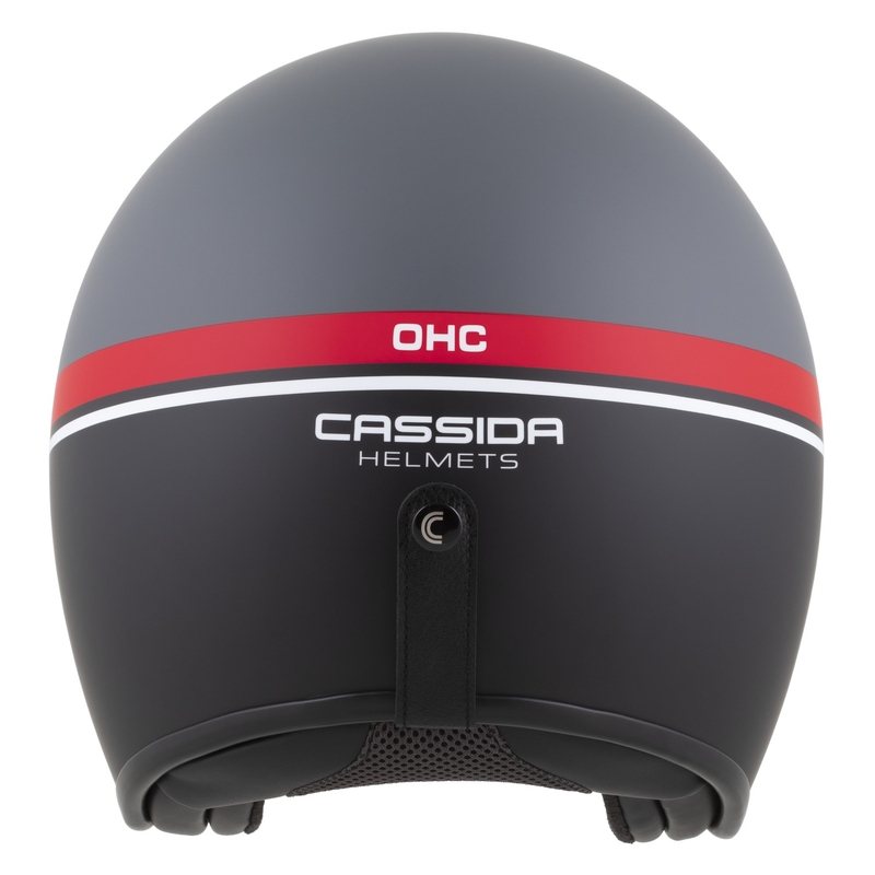 Odprta motoristična čelada Cassida Oxygen 2.0 Jawa OHC mat sivo-rdeča-črno-bela