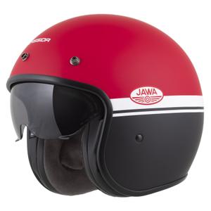 Odprta motoristična čelada Cassida Oxygen 2.0 Jawa OHC mat rdeče-črno-bela