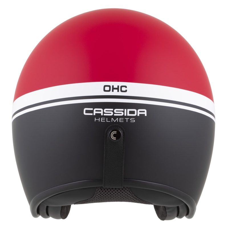 Odprta motoristična čelada Cassida Oxygen 2.0 Jawa OHC mat rdeče-črno-bela