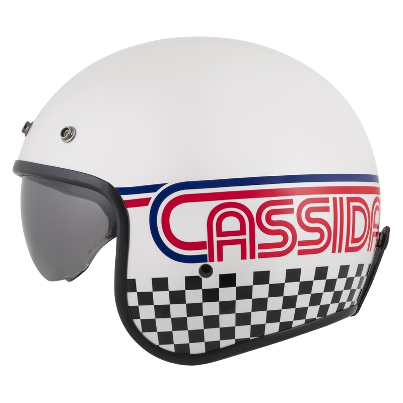 Cassida Oxygen 2.0 Rondo odprta motoristična čelada biserno bela-rdeča-modra-črna
