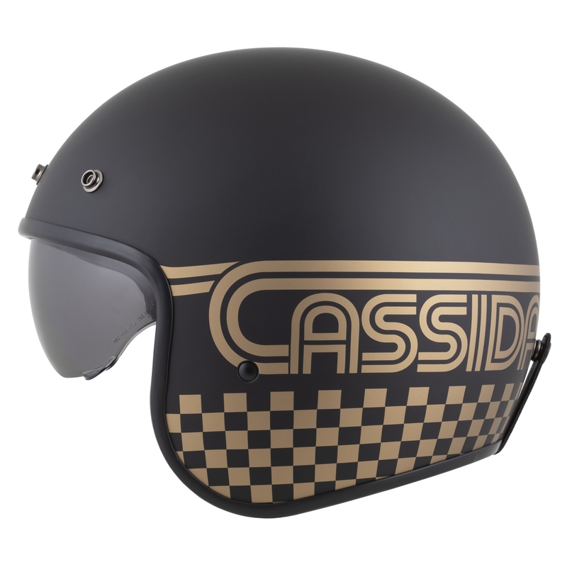 Odprta motoristična čelada Cassida Oxygen 2.0 Rondo mat črno-zlata