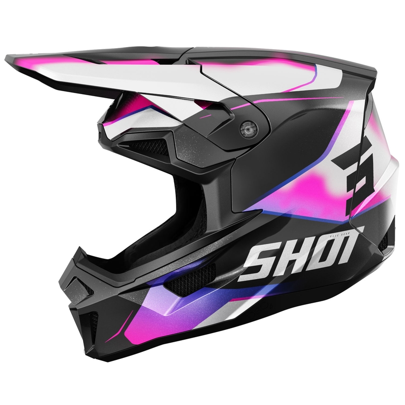 Motokros čelada Shot Lite Astral modro-roza
