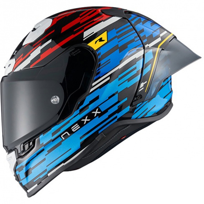Integralna motoristična čelada Nexx X.R3R Glitch Racer modro-rdeča razprodaja