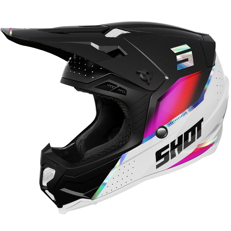 Motokros čelada Shot Core Honor črna-holografska biserna