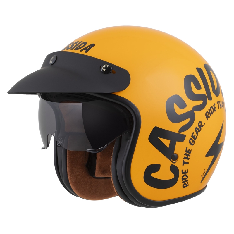Odprta motoristična čelada Cassida Oxygen 2.0 Gear rumeno-črna