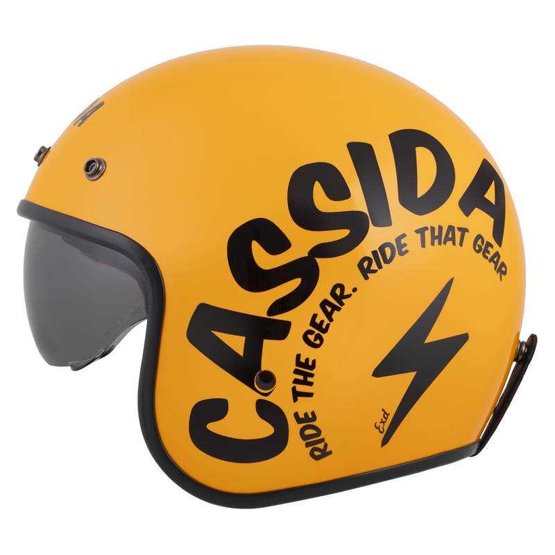 Odprta motoristična čelada Cassida Oxygen 2.0 Gear rumeno-črna