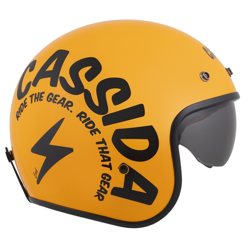 Odprta motoristična čelada Cassida Oxygen 2.0 Gear rumeno-črna