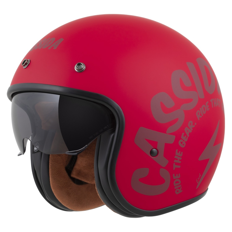 Motoristična čelada z odprtim obrazom Cassida Oxygen 2.0 Gear Matte Red-Dark Red