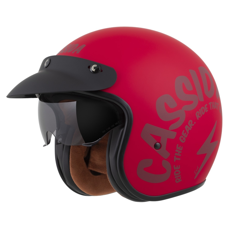 Motoristična čelada z odprtim obrazom Cassida Oxygen 2.0 Gear Matte Red-Dark Red