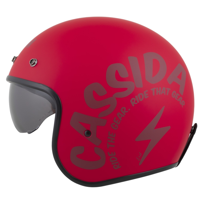 Motoristična čelada z odprtim obrazom Cassida Oxygen 2.0 Gear Matte Red-Dark Red