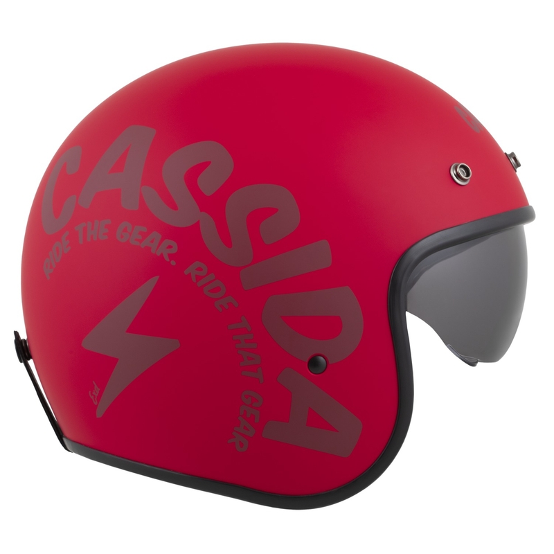 Motoristična čelada z odprtim obrazom Cassida Oxygen 2.0 Gear Matte Red-Dark Red