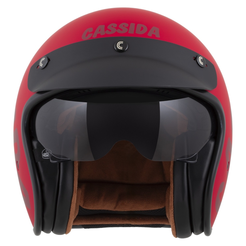 Motoristična čelada z odprtim obrazom Cassida Oxygen 2.0 Gear Matte Red-Dark Red