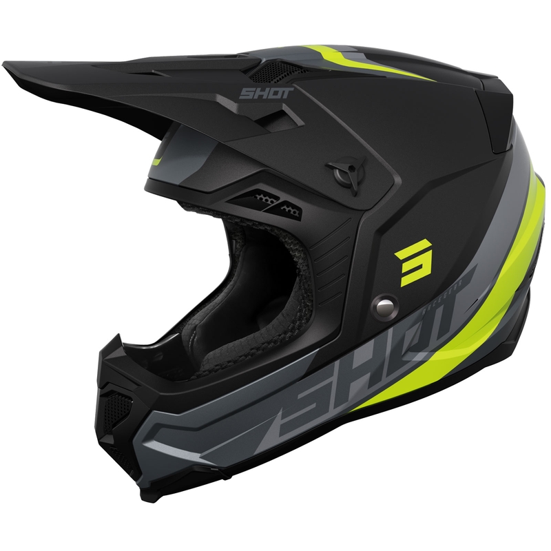 Motokros čelada Shot Core Custom črno-fluo rumena