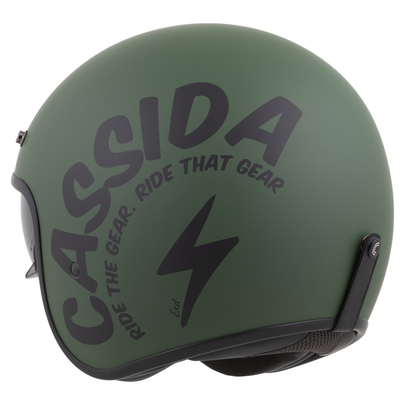 Motoristična čelada Cassida Oxygen 2.0 Gear z odprtim obrazom, mat zeleno-črna