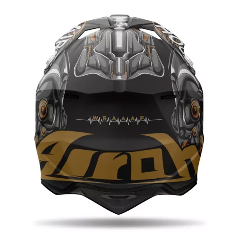 Motokros čelada Airoh Wraaap Cyborg mat črna