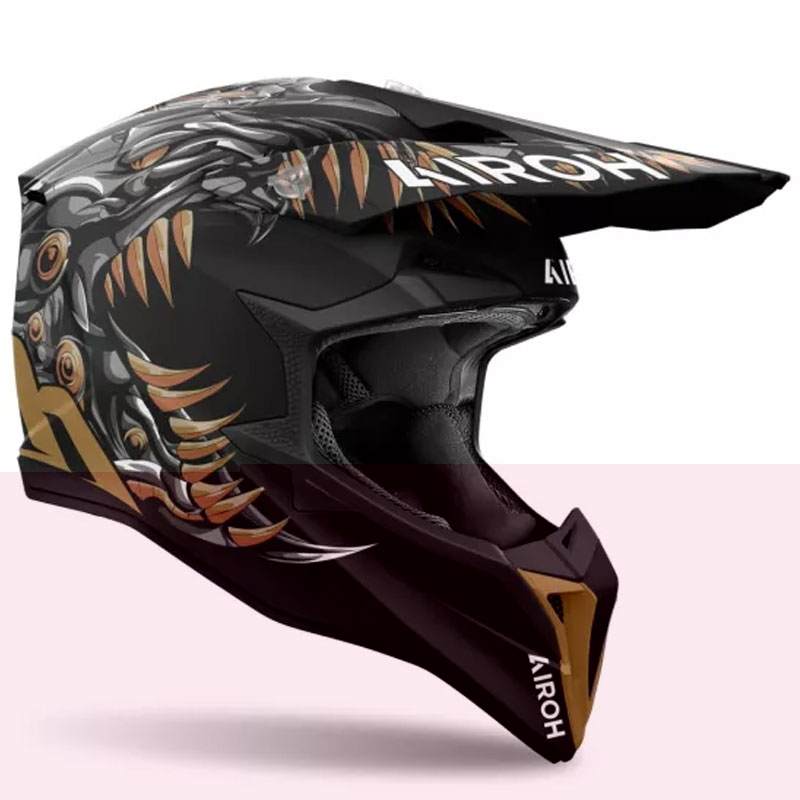 Motokros čelada Airoh Wraaap Cyborg mat črna