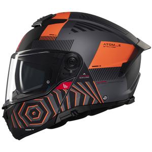 Motoristična čelada na preklop MT Atom 2 SV Strange sivo-črno-oranžna