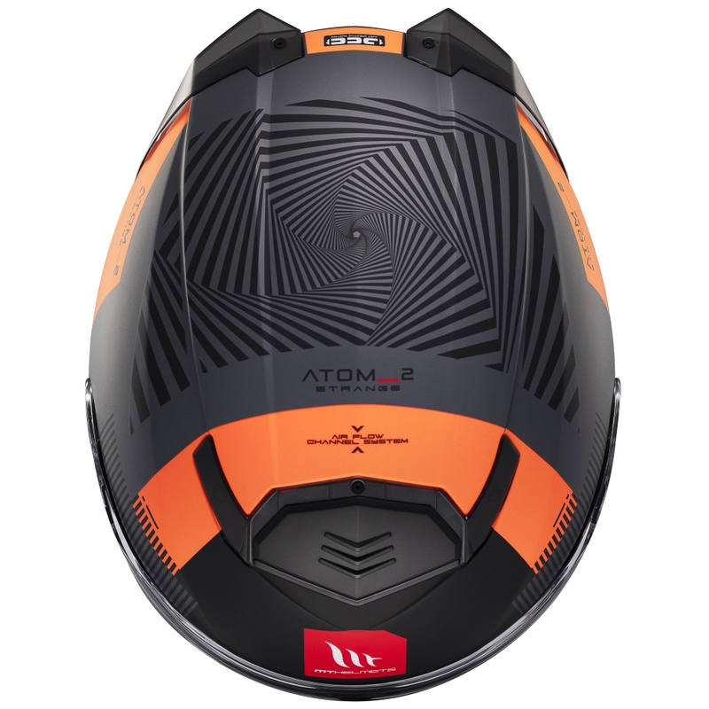 Motoristična čelada na preklop MT Atom 2 SV Strange sivo-črno-oranžna