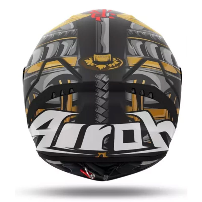 Celoobrazna motoristična čelada Airoh Connor Samurai mat črna-rdeča-rjava-siva