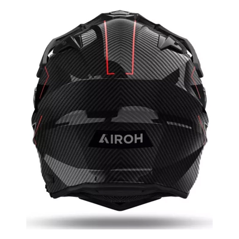 Enduro motoristična čelada Airoh Commander 2 Carbon Stylish črno-rdeča