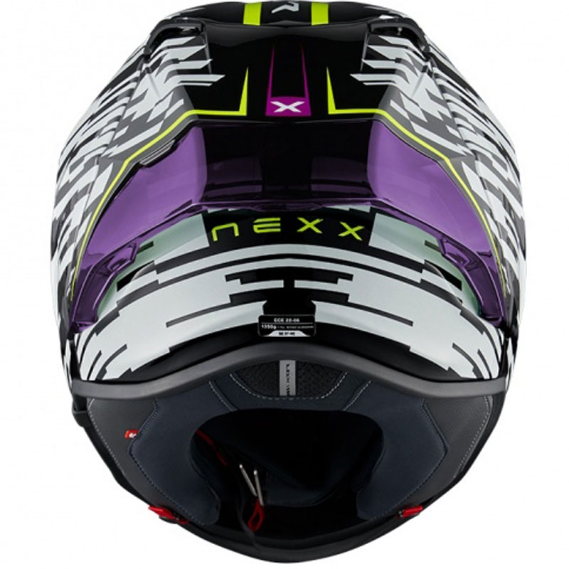 Integralna motoristična čelada Nexx X.R3R Glitch Racer belo-fluo rumena razprodaja