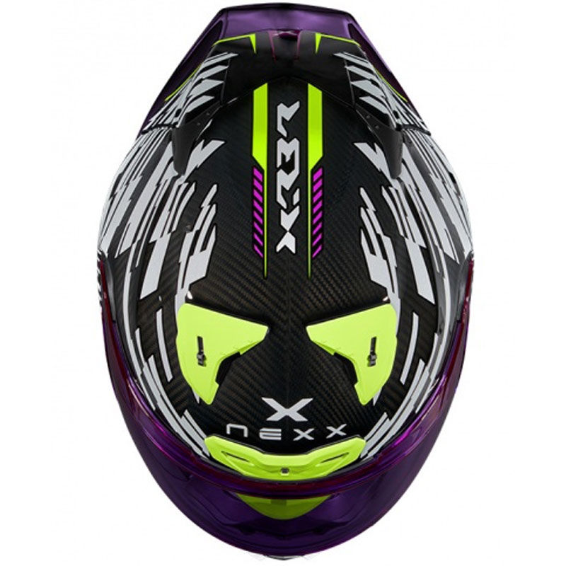 Integralna motoristična čelada Nexx X.R3R Glitch Racer belo-fluo rumena razprodaja