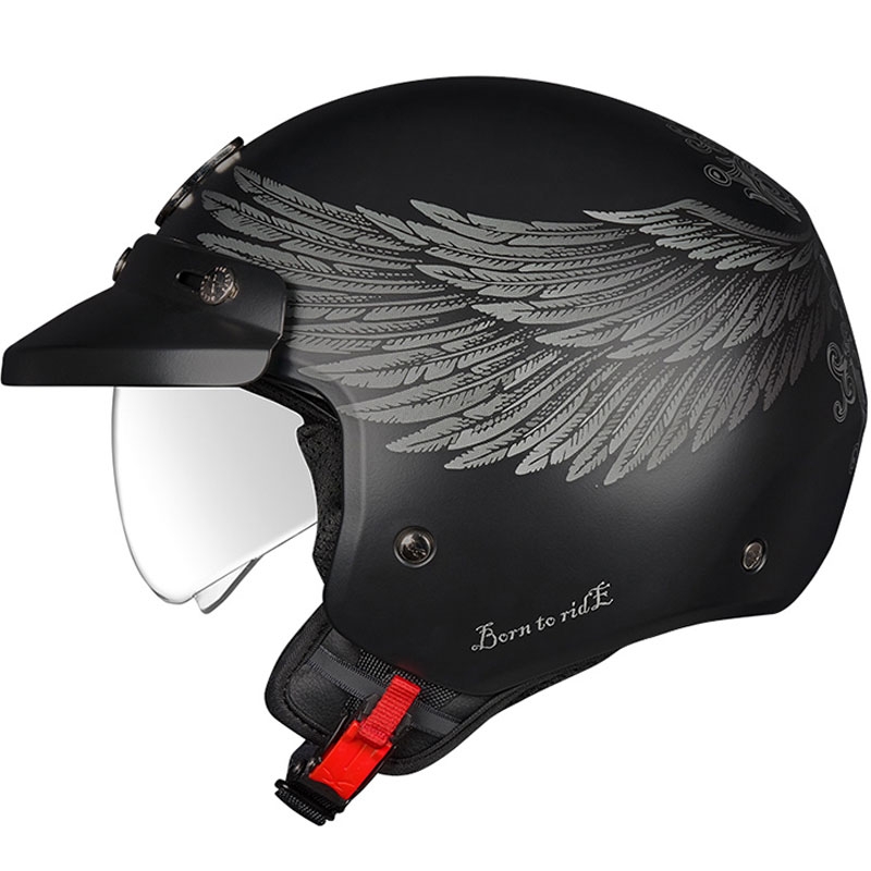 Odprta motoristična čelada NEXX Y.10 EAGLE RIDER črno-siva razprodaja