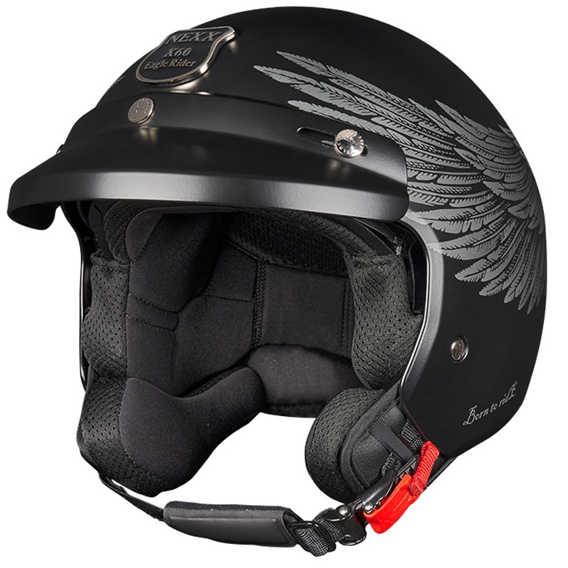 Odprta motoristična čelada NEXX Y.10 EAGLE RIDER črno-siva razprodaja