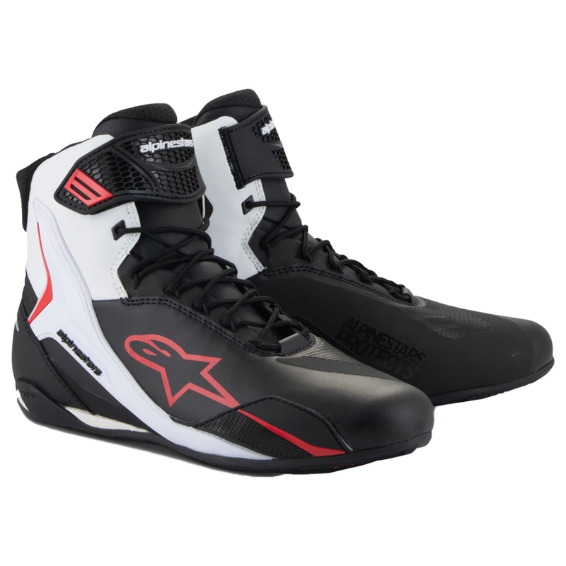 Motoristični škornji Alpinestars Faster-4 črno-belo-rdeči