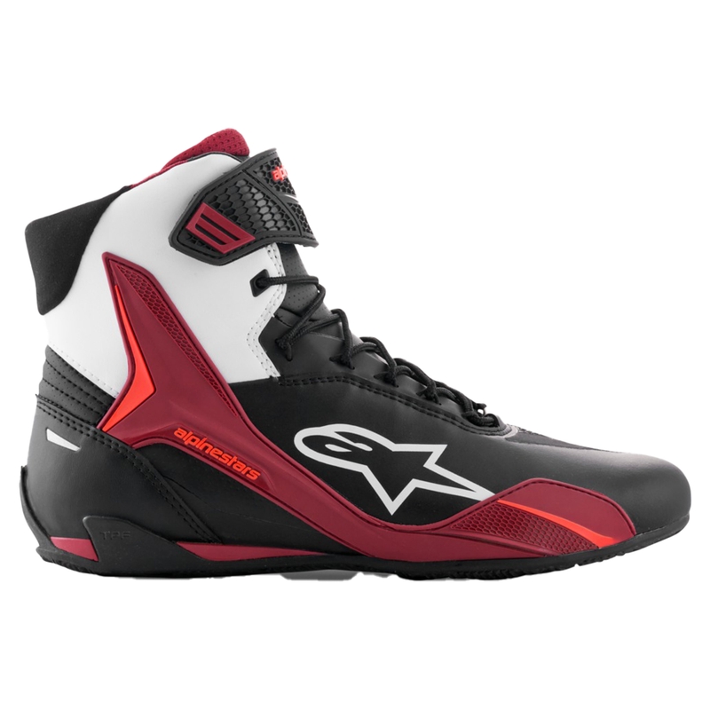Motoristični škornji Alpinestars Faster-4 črno-beli-temno rdeči